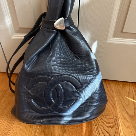 Chanel Vintage Lambskin Leather Bucket Backpack - Picture 3 of 10